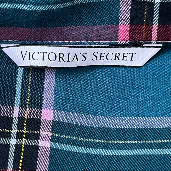 Victoria's Secret Green and Red Plaid Night Shirt L - Picture 6 of 7